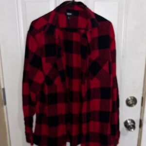 Urban Outfitters Red and Black Buffalo Plaid Button-Down Shirt